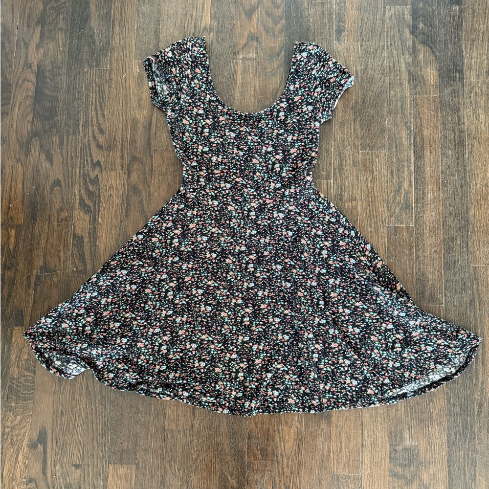 Soprano Black Floral Kids Dress